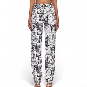 Reformation Womens Comic Graphic Cynthia High Rise Straight Long Jeans Size 24